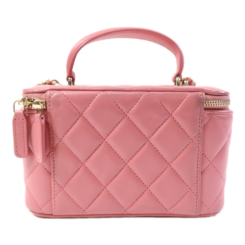 CHANEL 羊皮皮革Vanity Case金扣鏈帶肩背袋-1