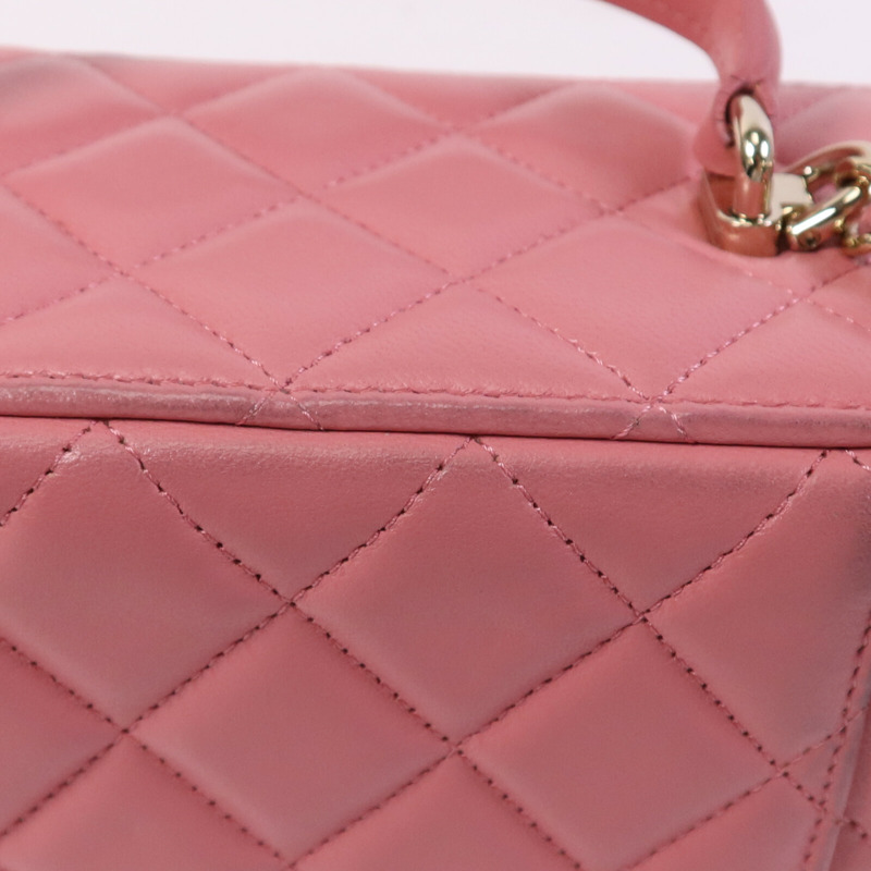 CHANEL 羊皮皮革Vanity Case金扣鏈帶肩背袋-16