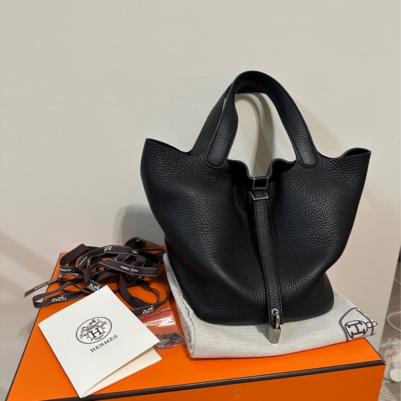 Hermes Picotin 22 黑銀W刻（極新二手、全配、美國專櫃購入）-14