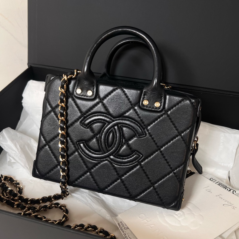 ෆ Chanel手提盒子包mini🈶發票-5