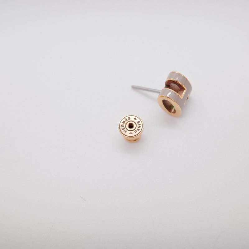 Hermès 愛馬仕 Mini Pop H 白色 玫瑰金 耳環-5