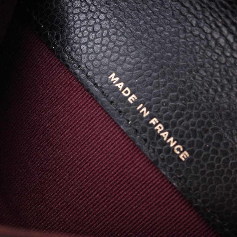 Chanel 香奈兒 經典翻蓋 黑色 魚子醬小牛皮 卡片夾 零錢包-10