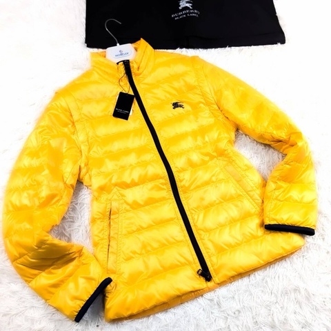 未使用級｜真品BURBERRY BLACK LABEL羽絨服2way袖L~M芥末黃
