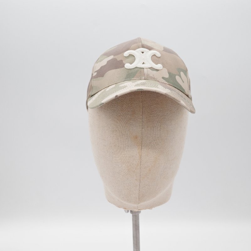 Celine 思琳 Triomphe 凱旋門 迷彩色 棉質斜紋布 棒球帽-1