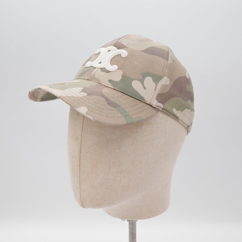 Celine 思琳 Triomphe 凱旋門 迷彩色 棉質斜紋布 棒球帽-2