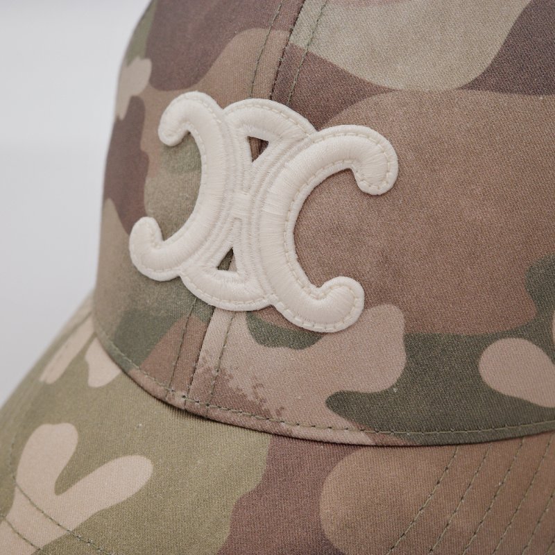 Celine 思琳 Triomphe 凱旋門 迷彩色 棉質斜紋布 棒球帽-9