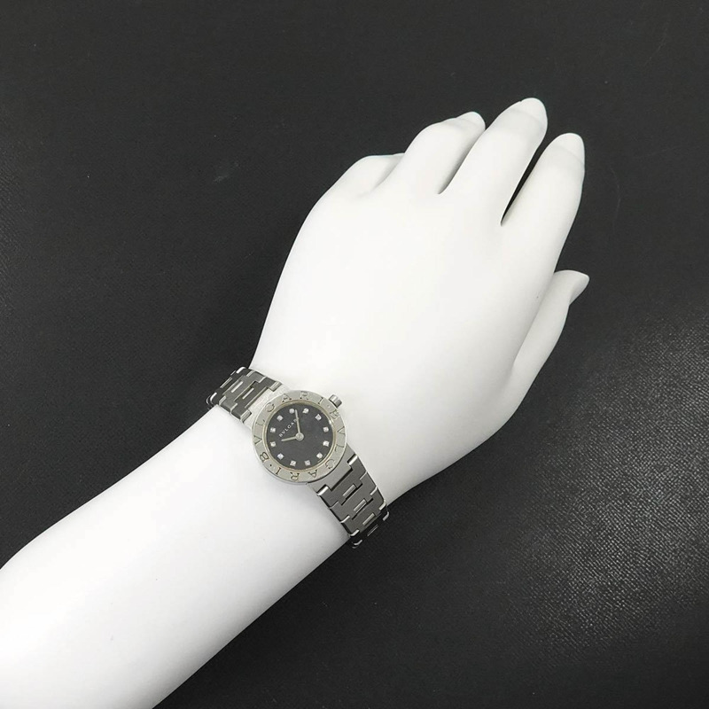 寶格麗 BB23SS 女士腕錶 12P 鑲鑽銀色石英錶-2