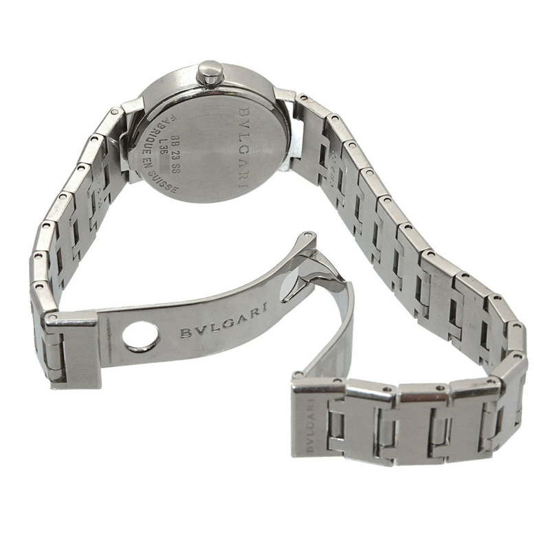 寶格麗 BB23SS 女士腕錶 12P 鑲鑽銀色石英錶-3