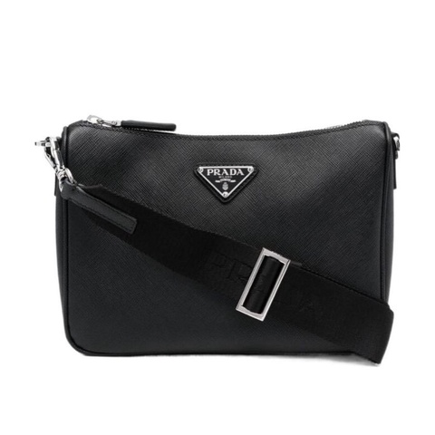 Prada 男士 Saffiano徽標單肩包均碼碼常規、24cm*5.5cm*17cm