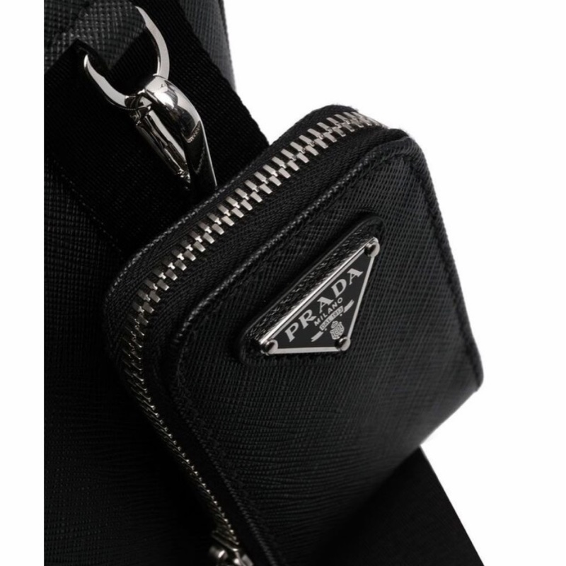 Prada 男士 Saffiano徽標單肩包均碼碼常規、24cm*5.5cm*17cm-2