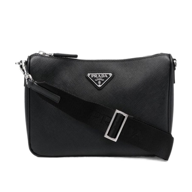 Prada 男士 Saffiano徽標單肩包均碼碼常規、24cm*5.5cm*17cm-4