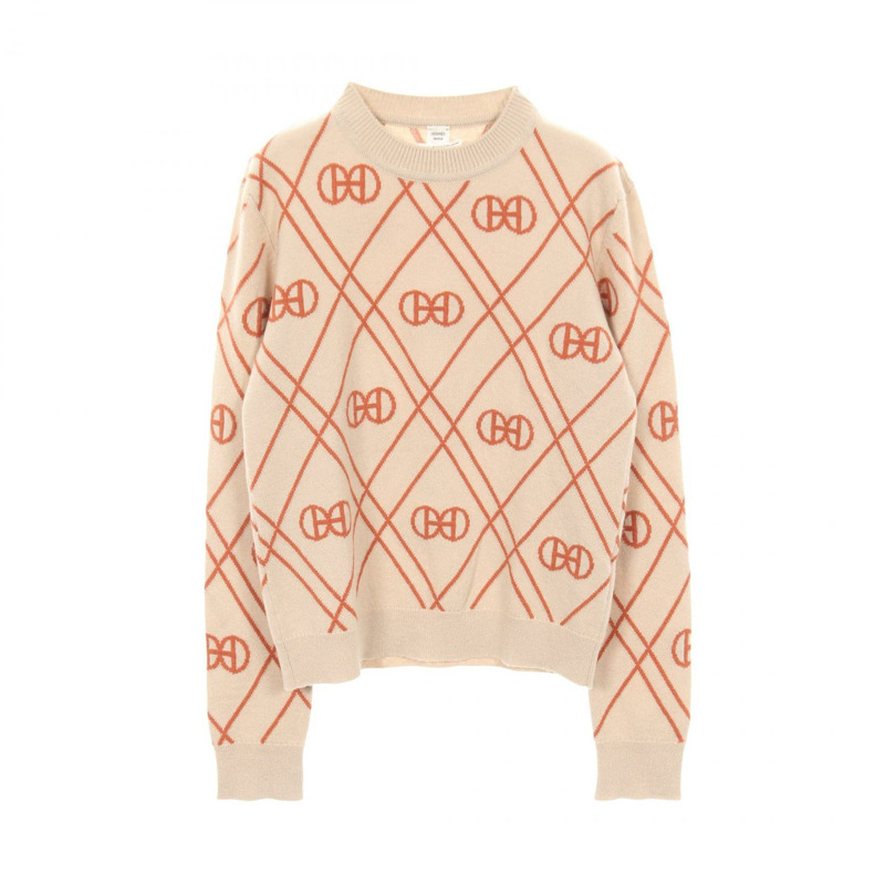 愛馬仕 H Rondo 針織衫 2E2632DT 羊絨米棕色 #36 二手女款-0