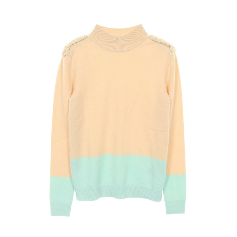 愛馬仕套頭毛衣，羊絨針織，米藍色，#34，二手女款-0