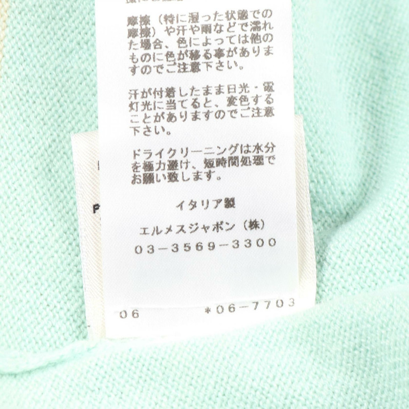 愛馬仕套頭毛衣，羊絨針織，米藍色，#34，二手女款-4