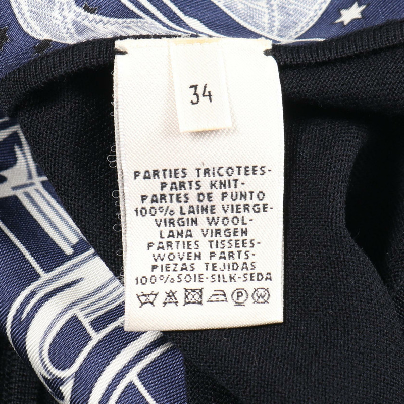 愛馬仕 Twillaine Eperon d'Or 針織絲毛混紡海軍藍 #34 二手女士-3