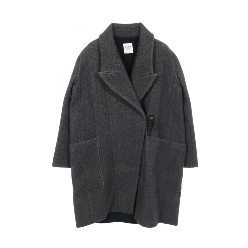 愛馬仕其他款式羊絨大衣灰色二手女裝-0