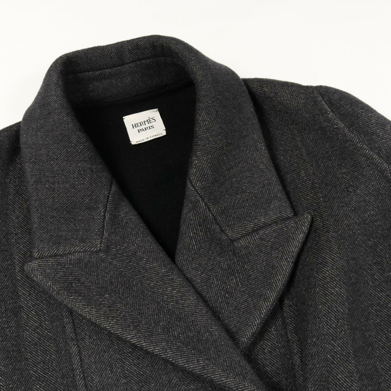 愛馬仕其他款式羊絨大衣灰色二手女裝-4