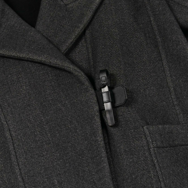 愛馬仕其他款式羊絨大衣灰色二手女裝-5