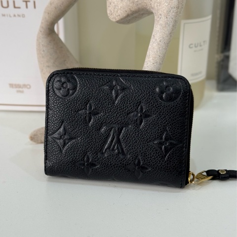 Lv 黑壓紋拉鍊零錢包