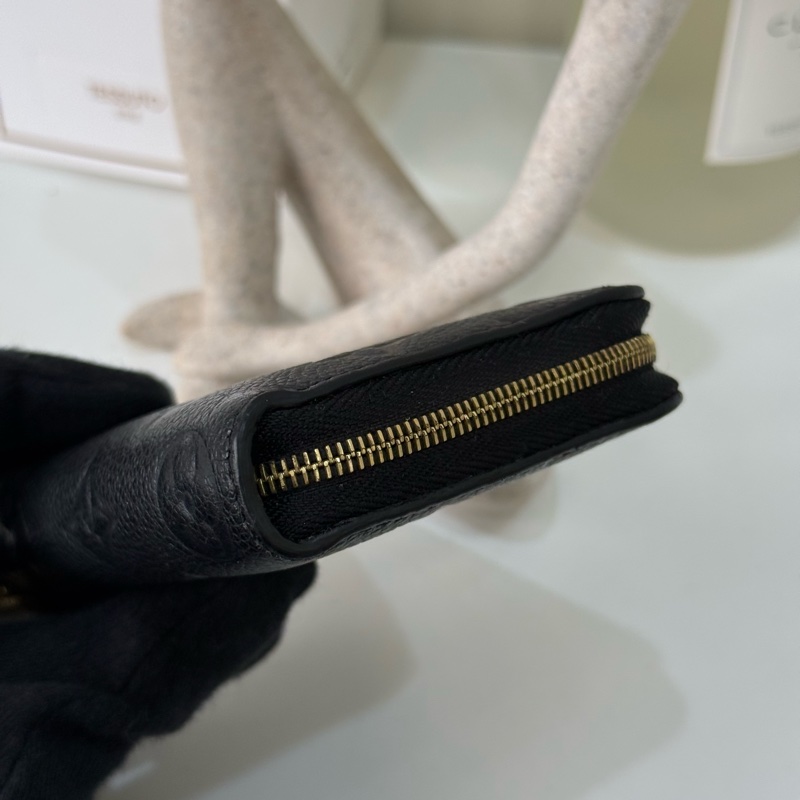 Lv 黑壓紋拉鍊零錢包-3