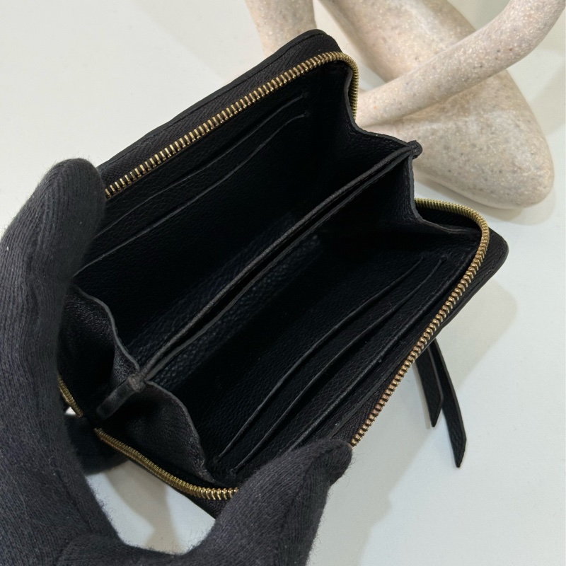 Lv 黑壓紋拉鍊零錢包-6