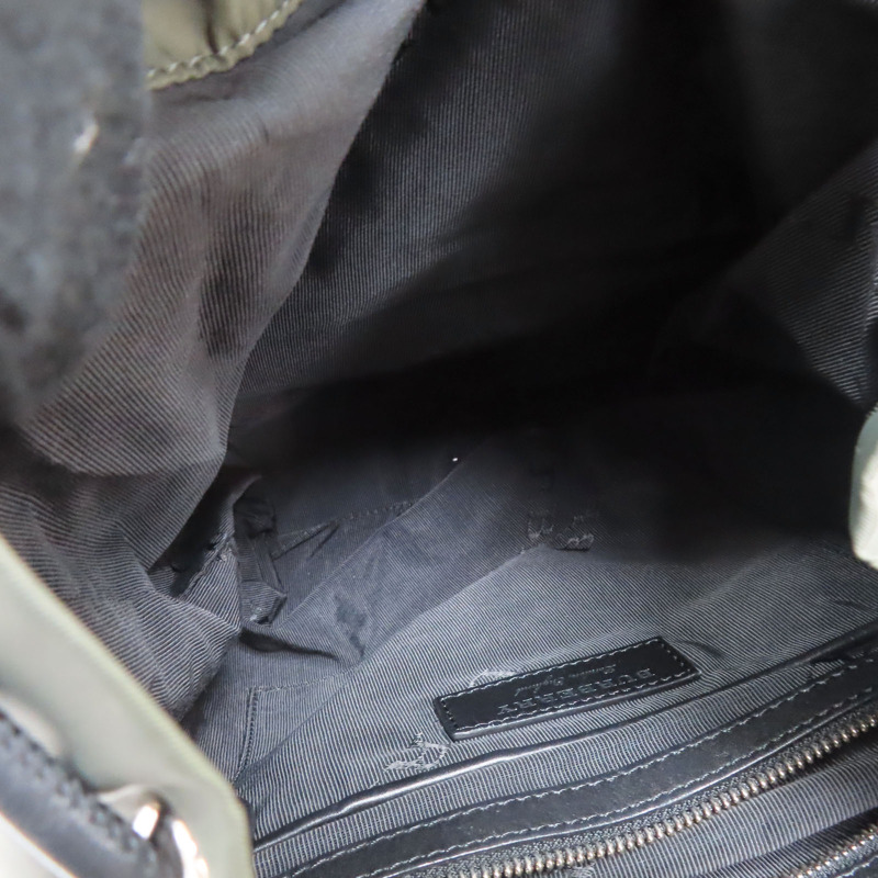 綠色尼龍 牛皮 後背包【BURBERRY 巴寶莉】 4059487-5