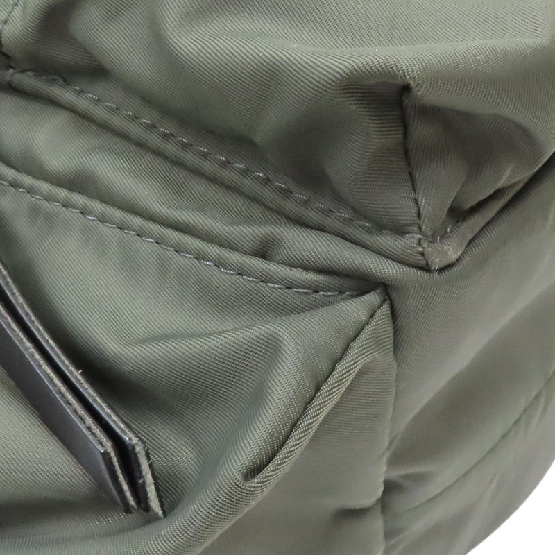 綠色尼龍 牛皮 後背包【BURBERRY 巴寶莉】 4059487-11
