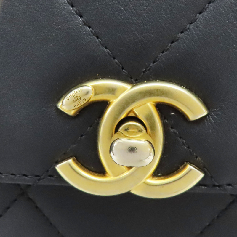黑色牛皮 粗鍊帶 肩背包 金扣【CHANEL 香奈兒】 AS2831-6
