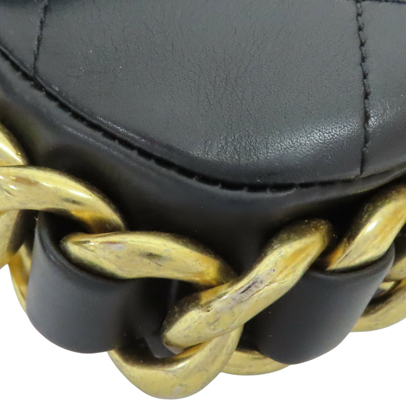 黑色牛皮 粗鍊帶 肩背包 金扣【CHANEL 香奈兒】 AS2831-10