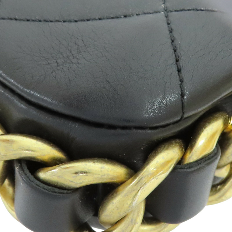 黑色牛皮 粗鍊帶 肩背包 金扣【CHANEL 香奈兒】 AS2831-12