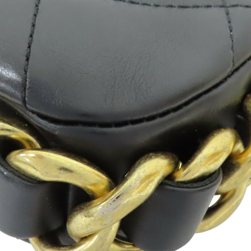 黑色牛皮 粗鍊帶 肩背包 金扣【CHANEL 香奈兒】 AS2831-13