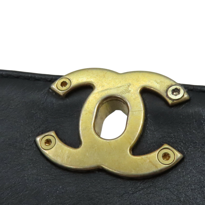 黑色牛皮 粗鍊帶 肩背包 金扣【CHANEL 香奈兒】 AS2831-14