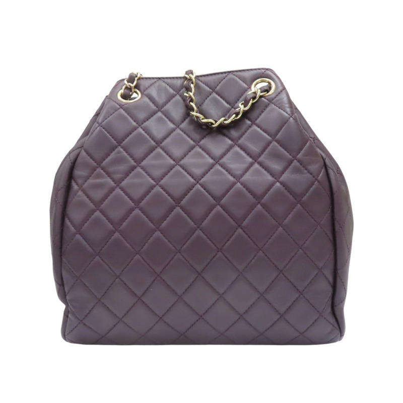 紫色羊皮 肩背包 金扣【CHANEL 香奈兒】 A98741-1