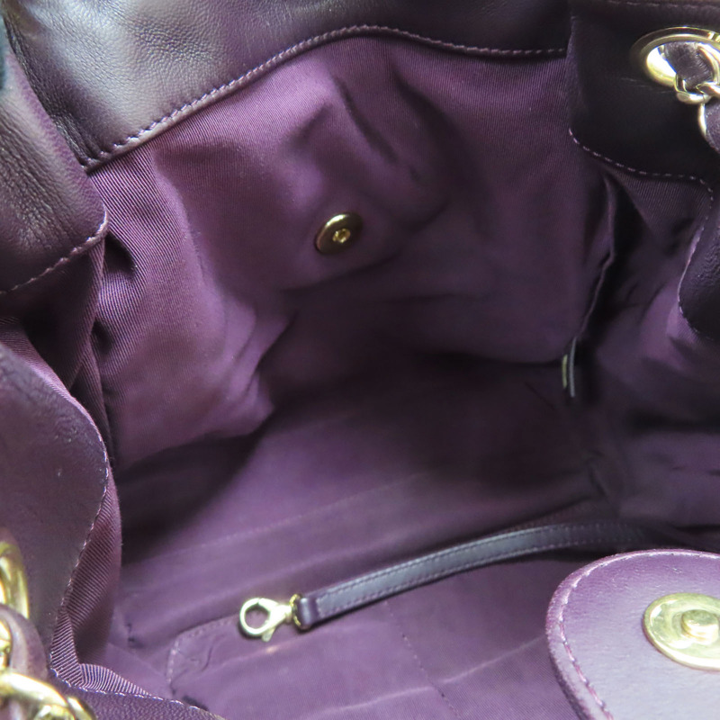 紫色羊皮 肩背包 金扣【CHANEL 香奈兒】 A98741-5