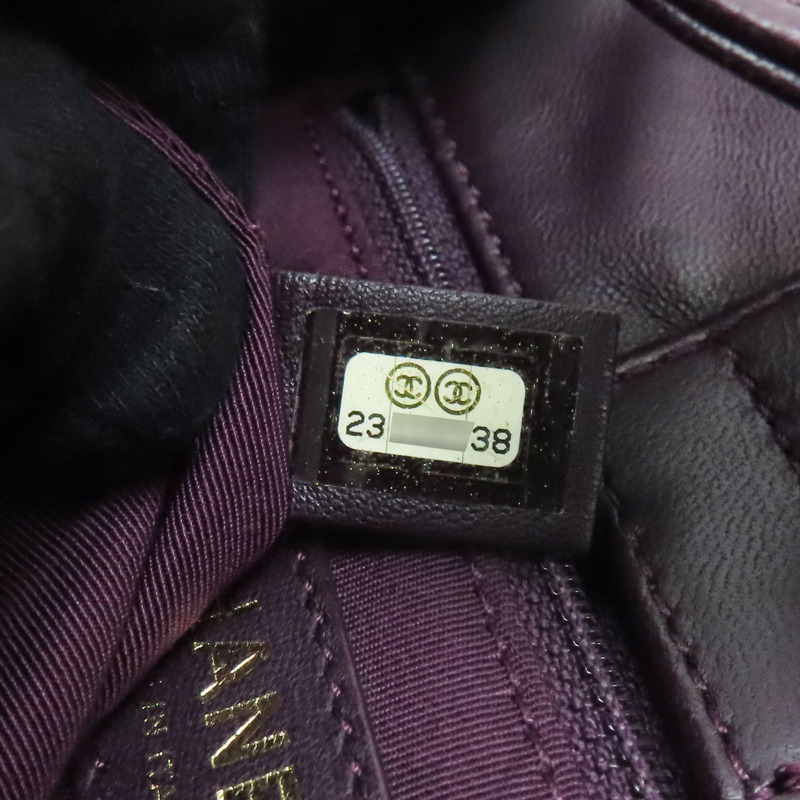 紫色羊皮 肩背包 金扣【CHANEL 香奈兒】 A98741-11