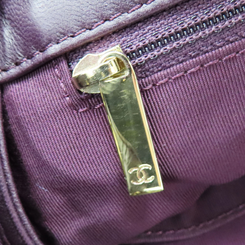 紫色羊皮 肩背包 金扣【CHANEL 香奈兒】 A98741-18