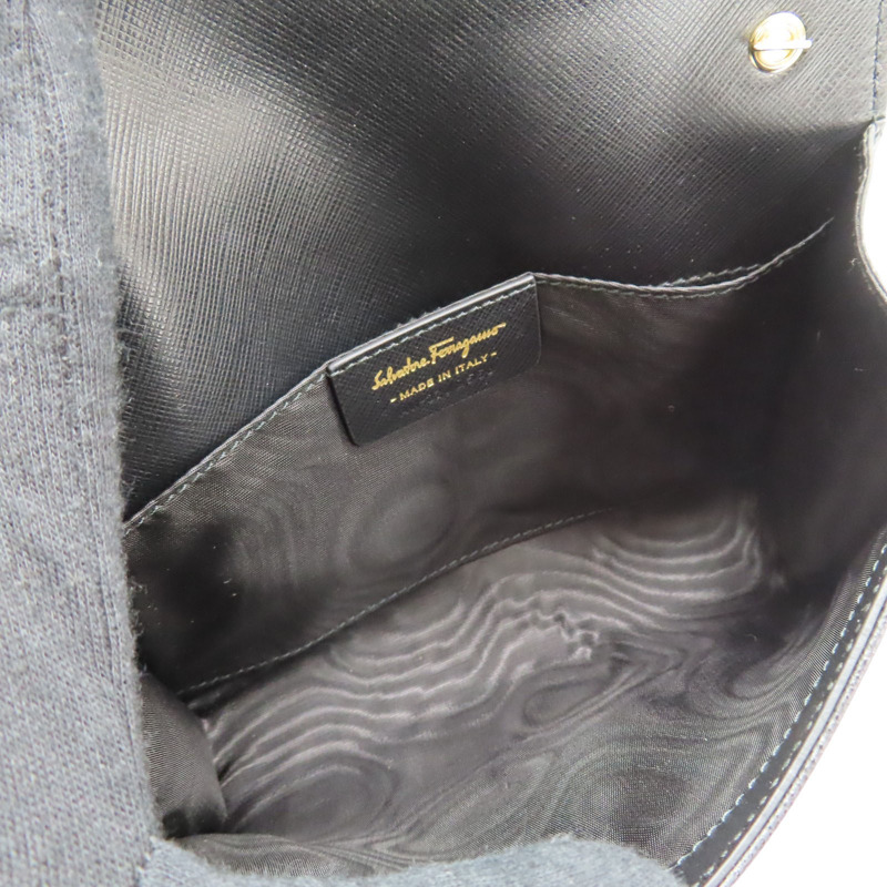 黑色 牛皮 Vara Ribbon 鍊帶肩背包【Salvatore Ferragamo 費拉格慕】 AU-22/B558-4