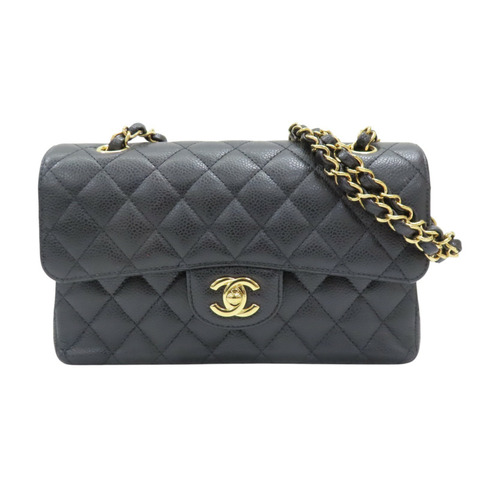 黑色 荔枝紋牛皮 COCO 23 鍊帶肩背包 金扣【CHANEL 香奈兒】 A01113