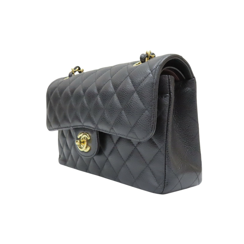 黑色 荔枝紋牛皮 COCO 23 鍊帶肩背包 金扣【CHANEL 香奈兒】 A01113-2