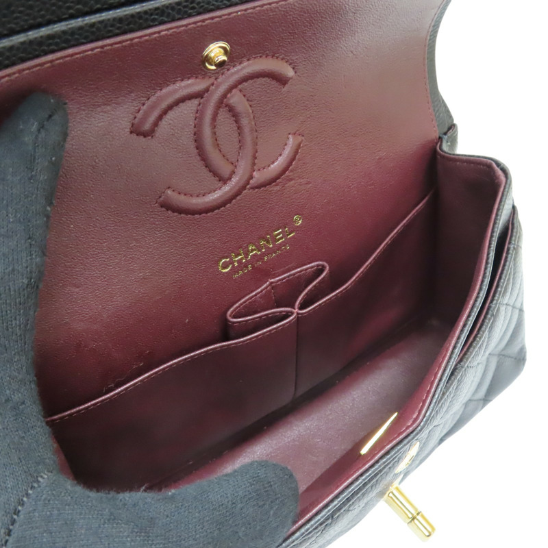 黑色 荔枝紋牛皮 COCO 23 鍊帶肩背包 金扣【CHANEL 香奈兒】 A01113-4