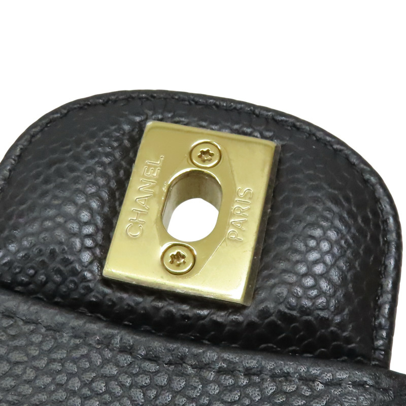 黑色 荔枝紋牛皮 COCO 23 鍊帶肩背包 金扣【CHANEL 香奈兒】 A01113-16