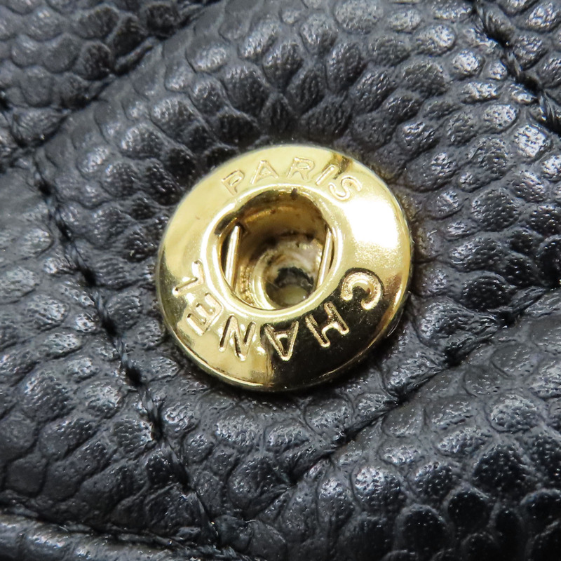 黑色 荔枝紋牛皮 COCO 23 鍊帶肩背包 金扣【CHANEL 香奈兒】 A01113-17