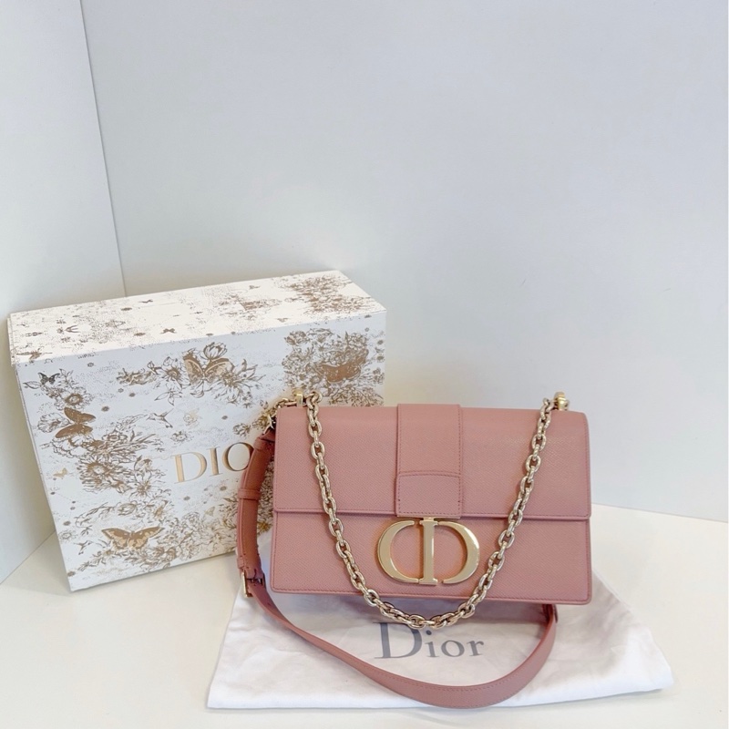 Dior迪奧 玫瑰粉色montaigne蒙田法棍鏈條包-0