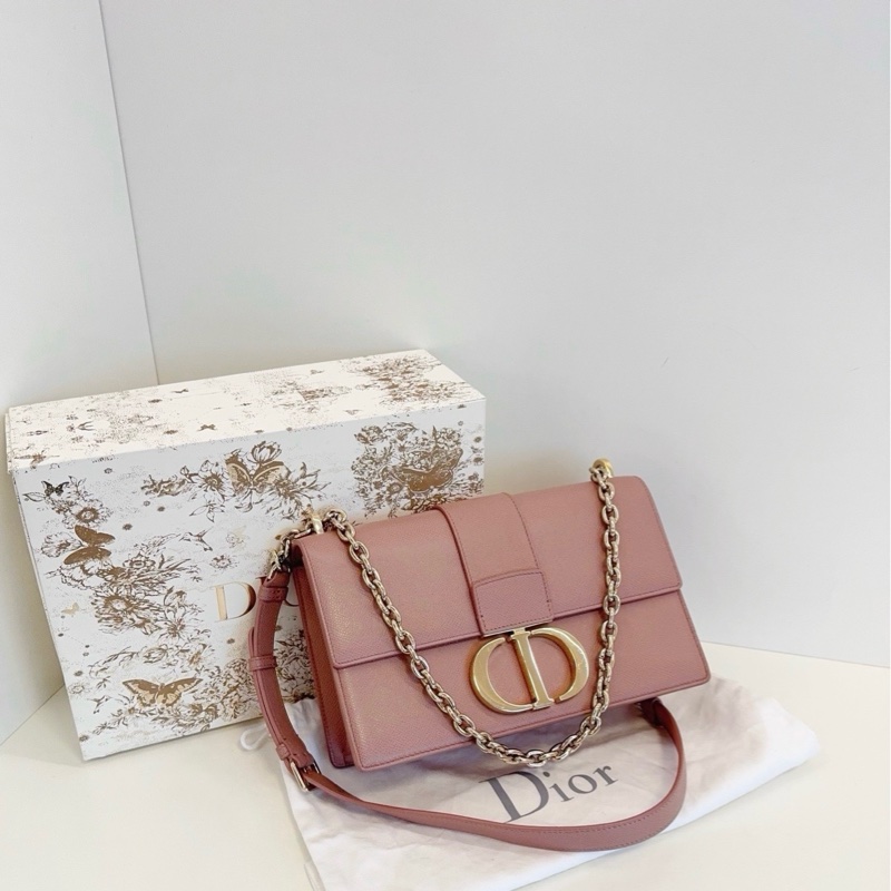 Dior迪奧 玫瑰粉色montaigne蒙田法棍鏈條包-1
