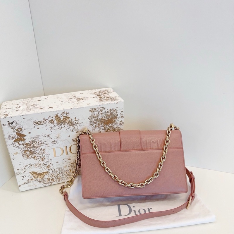 Dior迪奧 玫瑰粉色montaigne蒙田法棍鏈條包-2
