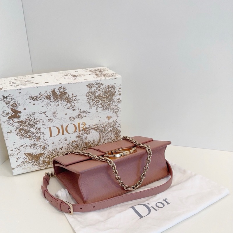 Dior迪奧 玫瑰粉色montaigne蒙田法棍鏈條包-4