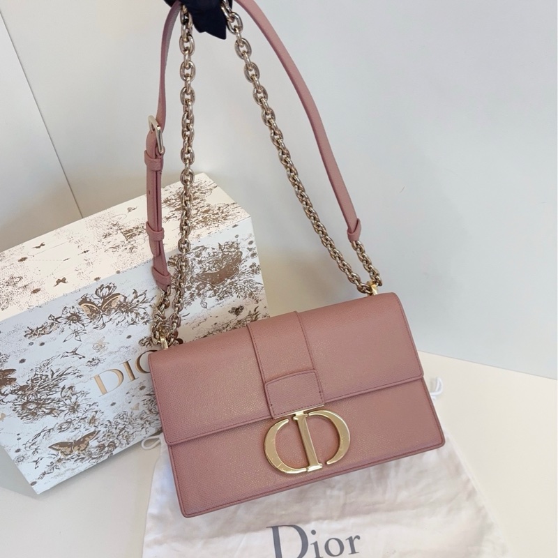Dior迪奧 玫瑰粉色montaigne蒙田法棍鏈條包-6