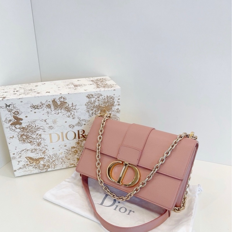 Dior迪奧 玫瑰粉色montaigne蒙田法棍鏈條包-7