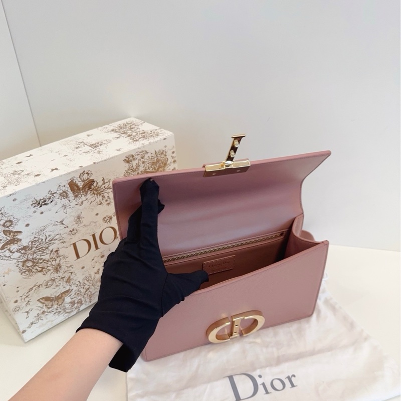 Dior迪奧 玫瑰粉色montaigne蒙田法棍鏈條包-8