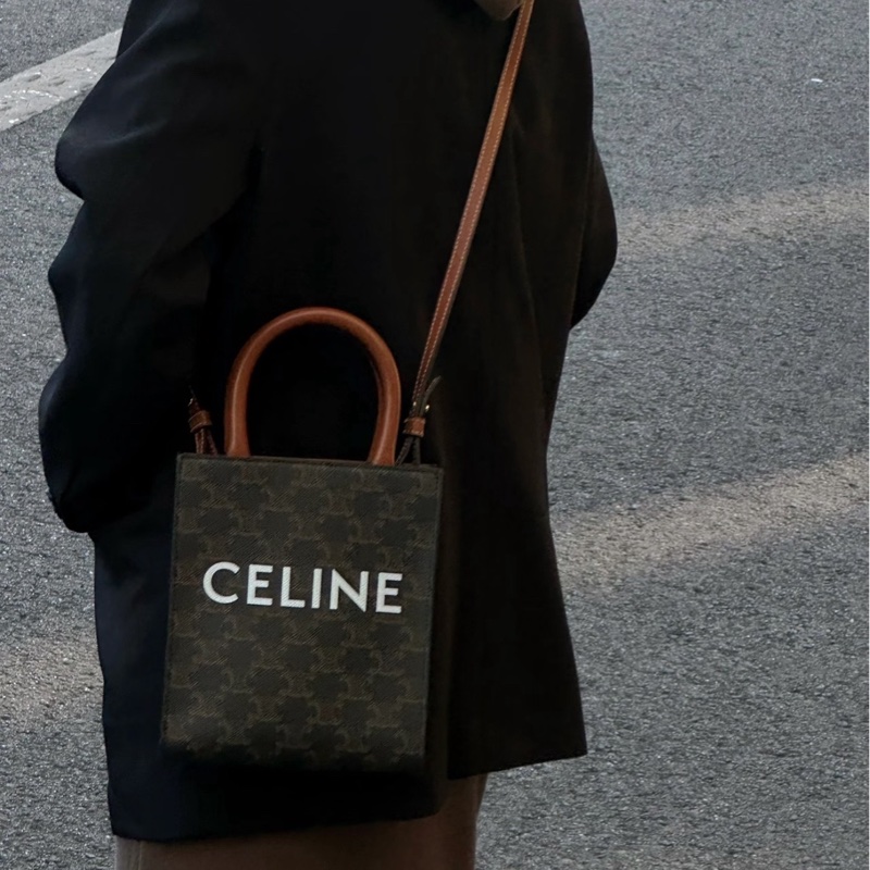 閒置Celine 賽琳 mini tote凱旋門老花琴譜包-6